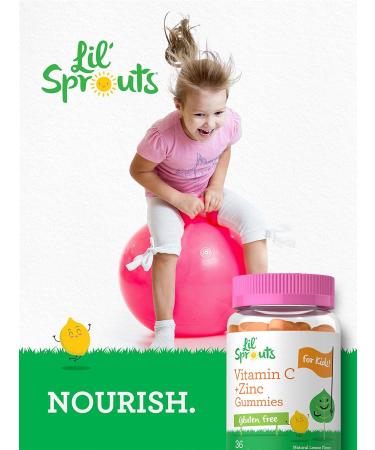 Kids' Vitamin C and Zinc Gummies | 36 Count | Vegan Non-GMO Gluten Free | Lil' Sprouts - Buy Online on GoSupps.com