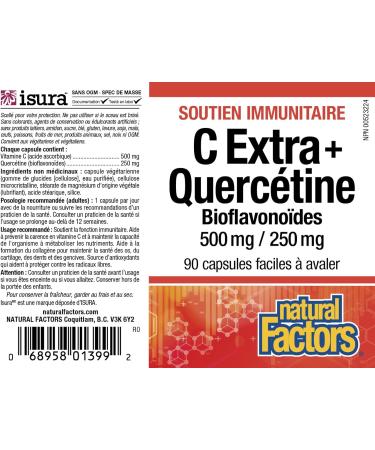 Natural Factors - Vitamin C Extra 500 mg with Quercetin 250 mg 90 Capsules - Buy Online on GoSupps.com