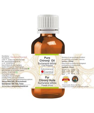 Buy Greenwood Essential Pure Chironji Oil - Therapeutic Grade Cold Pressed 30ml | International Shipping Available - Buy Online on GoSupps.com