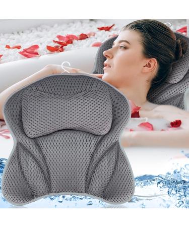 Amzeeniu New 4D Bath Pillow with 6 Suction Cups Non-Slip Air Mesh Bath Pillow Spa Cushion Neck Cushion All Types of Bathtu - Buy Online on GoSupps.com