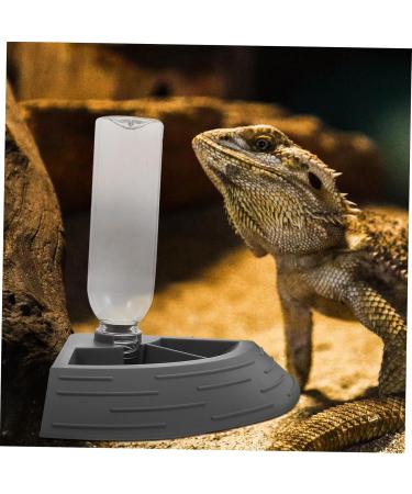BELLIFFY Turtle Drinker Auto Feeder Reptile Food Bowl Automatic Reptile Feeder Automatic Waterer Pet Plastic 17.00X17.00X3.50CM Grey - Buy Online on GoSupps.com