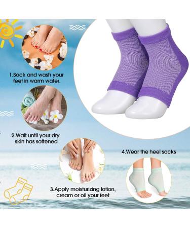 JAGELY Moisturizing Heel Socks - 7 Pairs Spa Gel Socks for Cracked Heels | Repair Dry Skin for Men & Women - Buy Online on GoSupps.com