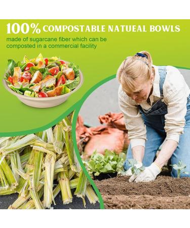 greensight Disposable Paper Bowls 32oz Heavy Duty 100 Pack Eco-friendly Compostable Bowls Party Serving Bowls For Salad Ice Cream Dessert And Hot Soup Biodegradable Bowls Made Of Sugarcane Nature - Buy Online on GoSupps.com