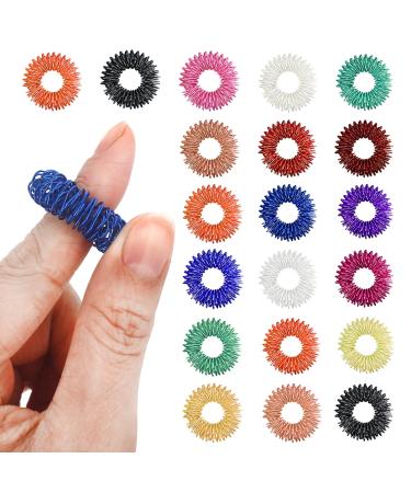 20 pieces massage rings for finger finger massage ring acupressure ring finger massage ring/acupressure ring finger set for children adults anxiety patients high work pressure (multi -colored)