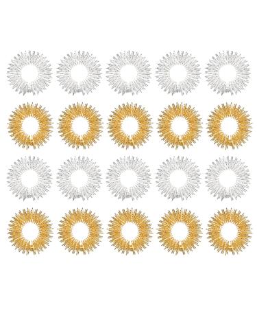 Layhou 40 pieces of finger massage ring acupressure ring finger and wrist osteoarthritis promotion of blood circulation rings set adults silent stress relief and massage device (20 pieces)