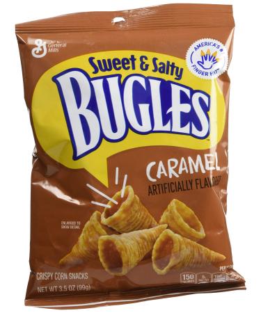 Bugles Corn Snacks, Caramel, 3.5 Oz (Pack of 7)