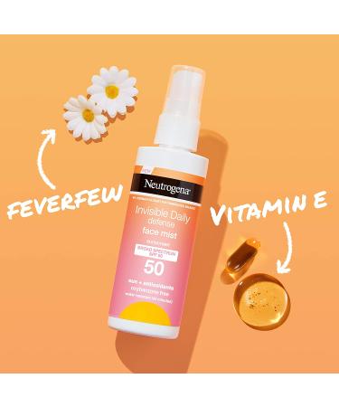 Neutrogena Invisible Daily Defense Face Mist SPF 50 Sunscreen - Oxybenzone-Free - 3.4 fl. Oz - Buy Online on GoSupps.com