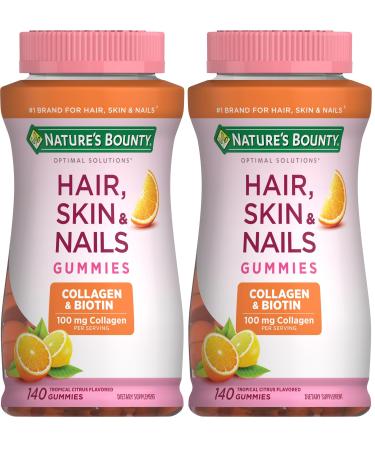 Nature's Bounty with Biotin and Collagen Citrus Gummies 140 Ct (Pack of 2)
