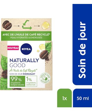 NIVEA NATURALLY GOOD Energizing Day Cream with Recycled Coffee Oil (1 x 50 ml) Moisturizing Face Cream Natural care with vegan formula for energized skin - Buy Online on GoSupps.com