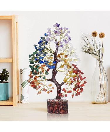 Seven Chakra Crystal Tree - Bonsai Home Decor with Healing Crystals and Gemstones | Spiritual Gift Idea - Buy Online on GoSupps.com