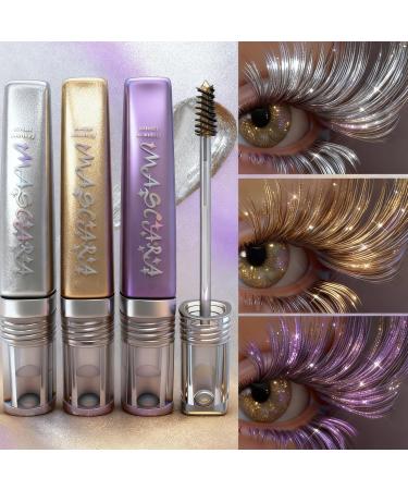 3 Colors Glitter Mascara Glitter Mascara for Eyelashes Waterproof Colored Lashes Long-Lasting Volume and Length Sparkling For Women Mothers Girlfriends Evening Wear Weddings - Buy Online on GoSupps.com