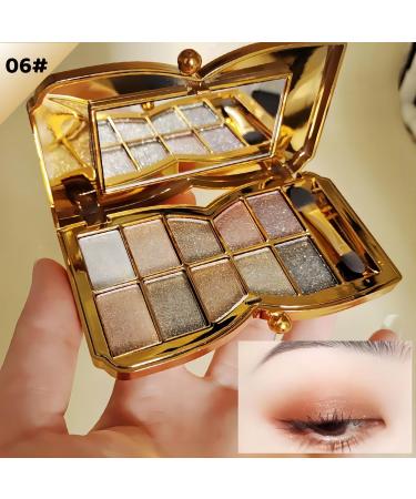 10-Color Glitter Eyeshadow Palette - Shimmer Makeup Set for Women | Diamond Bright Eye Shadow Powder - Buy Online on GoSupps.com