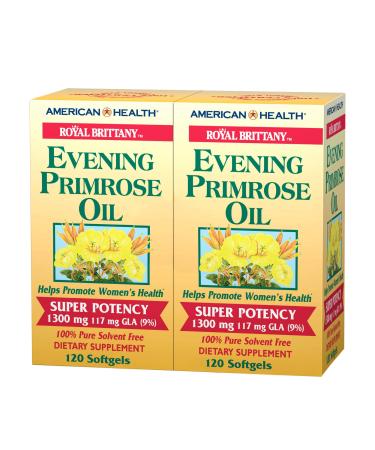 Evening Primrose Oil 1300mg Royal Brittany Twin Pack American Health Products 12