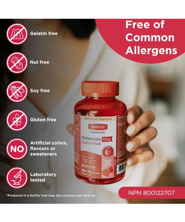 Wampole Melatonin 10 mg Gummies Maximum Strength Helps Improve Sleep Bonus Size 100 gummies - Buy Online on GoSupps.com