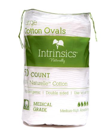 Intrinsics 407406 Large Oval Cotton Pads 3" - 50 Count