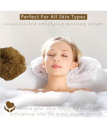 Natural Grass Sea Bath Sponge for Adults & Kids - Small Size (4-4.5 inches) | Shower & Bathing Sponge - Pack of 1 - Buy Online on GoSupps.com