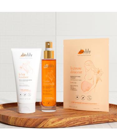 Daylily | Ritual Set | Morning Stretch Marks 200 ml Ritual Fondant Milk & Sensory Oil Stretch Marks Evening + Free Soft Mask | Anti-Stretch Mark | Vegan & Cruety Free | Made in France