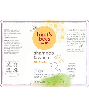 Burt's Bees Baby Shampoo & Wash - Original Tear Free Baby Soap | 12 oz Bottle - Buy Online on GoSupps.com