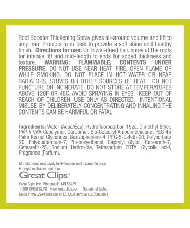 Great Clips Root Booster Thickening Spray 10oz - Adds Volume & Lift for Fine to Medium Hair - Buy Online on GoSupps.com