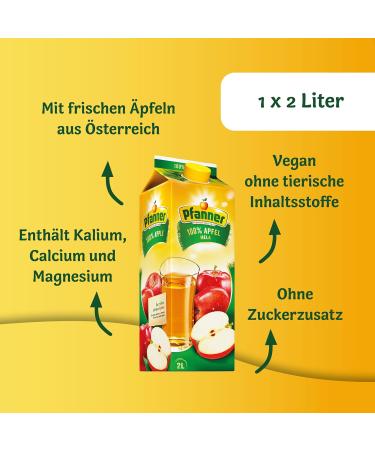 Buy Pfanner 100% Apple Juice - Classic Fruit Juice No Added Sugar - 2L Pack | International Shipping - Buy Online on GoSupps.com