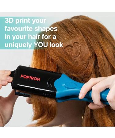 PopIron Hair Straightener & Hair Imprinting Iron - 5 Plates for Straightening, Crimping & Fun Shapes | Ideal for Hair Art & Festivals - Buy Online on GoSupps.com