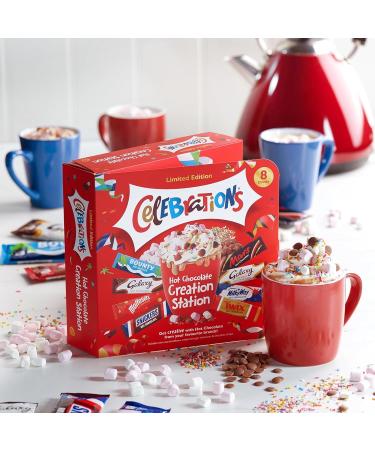 Christmas Celebrations Hot Chocolate Gift Box - Limited Edition 8 Sachets & 3 Toppings Creation Station 265g with Card - Perfect Stocking Filler or Secret Santa Gift - Buy Online on GoSupps.com