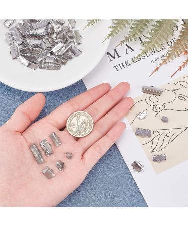 UNICRAFTALE Stainless Steel Ribbon Clamp Crimps - 60pcs, 6 Sizes for Jewelry Making - Buy Online on GoSupps.com