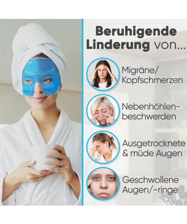 ICEHOF Eye Cooling Mask - Gel Eye Mask for Migraine Relief - Comfortable Upper Material with Storage Bag - Effective Forehead to Cheek Cooling Glasses - Buy Online on GoSupps.com