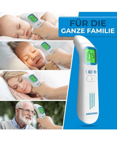 Grundig Contactless Infrared Thermometer - High-Precision Ear & Forehead Temperature Measurement for Babies & Adults - Digital Fever Thermometer - Buy Online on GoSupps.com
