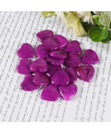 Soulful 20pcs Purple Jade Amethyst Heart-Shaped Healing Crystal Stones for Stress Relief and Reiki Healing | Love Stones | Purple Jade_20pcs - Buy Online on GoSupps.com