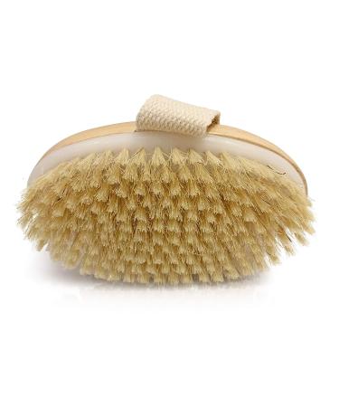 Spiffy Skin Wet & Dry Body Brush Exfoliator - Medium Soft Natural Bristle - Exfoliates Dead Skin, Slows Aging, Reduces Cellulite, Stimulates Blood Flow for Energy - Buy Online on GoSupps.com