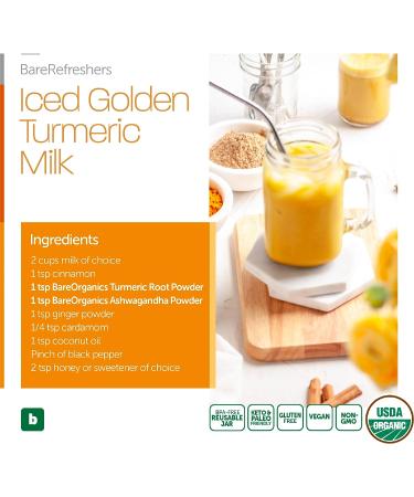 BareOrganics Turmeric Root Powder 8 Oz - Superfood Dietary Supplement - Buy Online on GoSupps.com