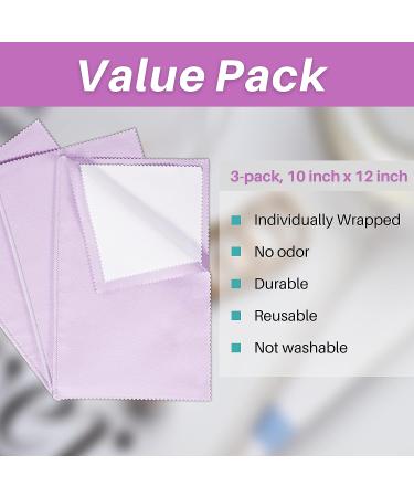 CATIFLIN 3pcs Large Jewelry Cleaning Cloth Set - 100% Cotton Polishing Cloth for Gold, Silver, and Platinum (Purple, 10x12) - Ultimate Jewelry Care Solution - Buy Online on GoSupps.com
