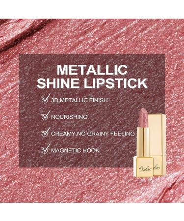 Oulac Metallic Shine Baby Pink Lipstick | Vegan & Cruelty-Free Full-Coverage Lip Color | Moisturizing Creamy Formula | Baby Angel(13) | 4.3g/0.15oz - Buy Online on GoSupps.com