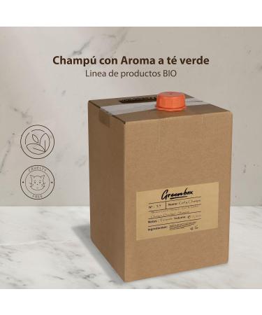  INTERCABO Organic 2-in-1 shower gel and shampoo refill in a bag-in-box with a green tea fragrance 5L. Eco-friendly packaging and carrying handle. Save money and the environment. - Buy Online on GoSupps.com