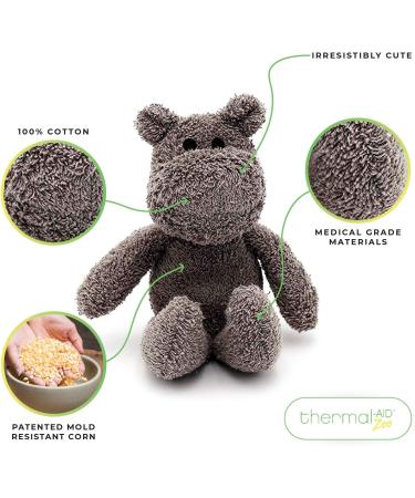Thermal-Aid Zoo Happy the Hippo - Microwavable Stuffed Animal for Kids Pain Relief - Buy Online on GoSupps.com