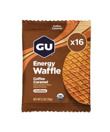 GU Energy Stroopwafel Caramel Coffee Sports Nutrition Waffle Caffeine Included and Kosher Dairy On-The-Go Energy for Any Workout 16 Count Caramel Coffee (Contains Gluten)