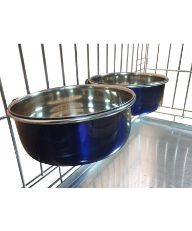 Ellie-Bo Pair of Dog Bowls For Crates Cages or Pens and 3 Sizes (0.9Ltr Medium Blue) Blue M (Pack of 2) - Buy Online on GoSupps.com