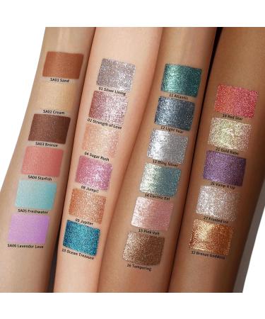 Oulac Liquid Glitter Eyeshadow - Metallic Mossy Green with Gold Sparkle | Vegan & Cruelty-Free | 5.4g Wreath Nebula - Buy Online on GoSupps.com