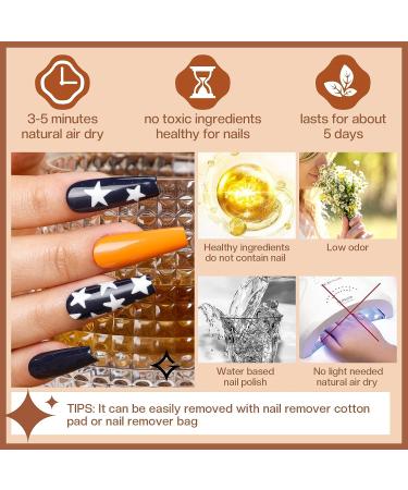 Glamonade Nail Polish Set - 6 Green Yellow Red Water-Based 10-Free Non Toxic Colors - 0.24 oz Kit with Rounded Design Brush, Ideal for Beginners - Buy Online on GoSupps.com