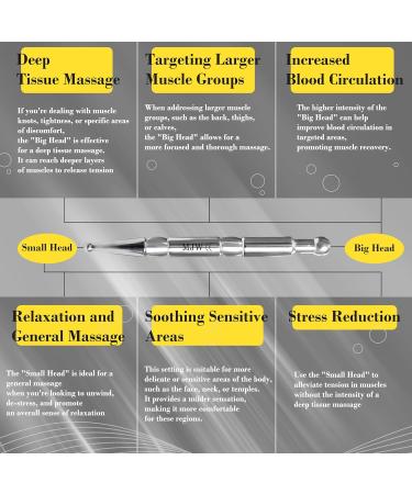 Acupuncture Pen MJW Stainless Steel Massage Stick - Pain Relief Tool for Facial Reflex Zone Acupressure & Meridian Pencil - Silver Manual Acupuncture for Trigger Points - Buy Online on GoSupps.com