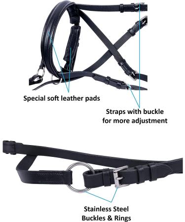 Wonder Care English Leather Crossunder Bitless Horse Bridle Headstall, Tan Medium | Genuine Leather with Reins - Buy Online on GoSupps.com