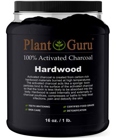 Activated Charcoal Powder Bulk - 1 lb. Jar - HARDWOOD - Food Grade Kosher Non-GMO - Teeth Whitening, Facial Mask and Soap Making. Promotes Natural Detoxification and Helps Digestion