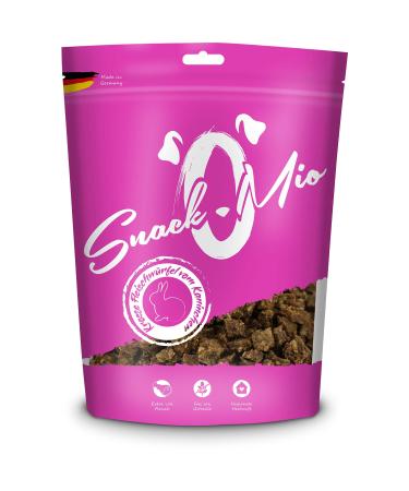 Snackomio - Premium dog snack - crispy meat cubes from the rabbit grain free 1 -pack (1 x 125g) rabbit meat cubes 125 g (1 Pack)