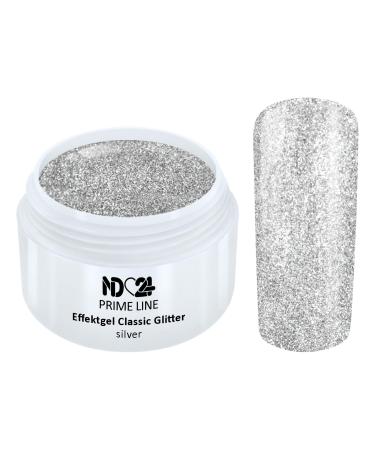 Prime Line - Uv Led Gel Glitter Silver - Made in Germany - 5ml
