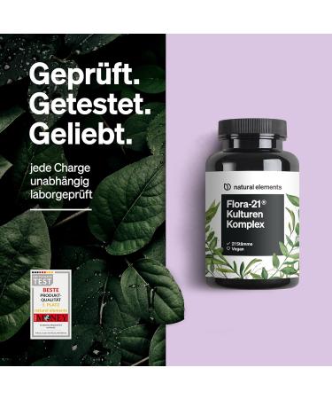 Flora 21 Cultures Complex - 21 Vegan Strains & Organic Inulin - 180 Gastrointestinal Capsules - Highly Dosed & Lab Tested - Made in Germany - Buy Online on GoSupps.com