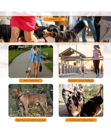 Hands-Free Dog Leash for Large Dogs - 220cm Reflective Crossbody Leash for Jogging & Running - Perfect for Medium & Small Dogs - Black - Buy Online on GoSupps.com