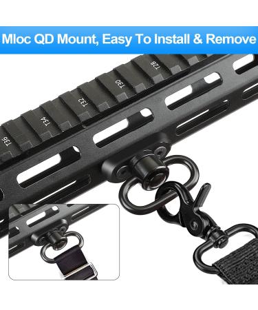 FANGOSS Two Point & Traditional Mlock Sling Rail Mounts with 1.25 Inch QD Push Button Swivel Loop - 2 Pack - Buy Online on GoSupps.com
