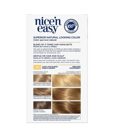 Clairol Nice'n Easy 11 Ultra Light Blonde Permanent Hair Dye - 6.26 Fl Oz (Pack of 1) - Buy Online on GoSupps.com