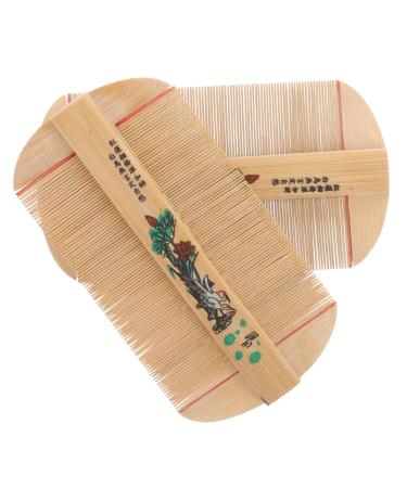 Lot de 2 Peignes Dents Denses en Bambou Antipelliculaire Double Face L ger et Portable Massage Cuir Chevelu Soin Cheveux et Anti-poux pour Gar on et Filles et Style Al atoire